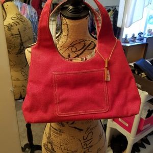 Fossil canvas orange/red purse
